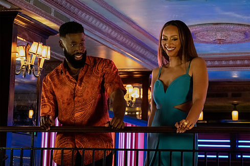 Tosin Morohunfola with co-star Amber Stevens West