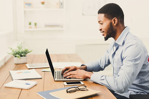 man working on computer