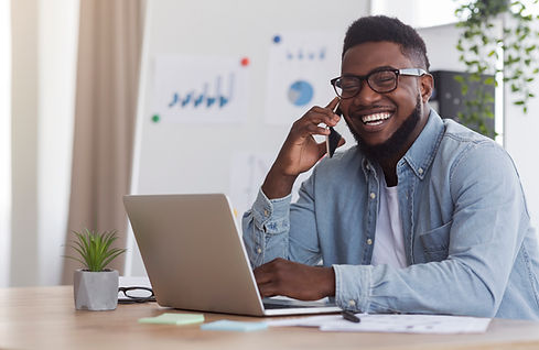 Man sitting at computer