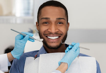 Man at dentist