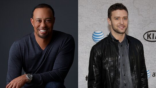 Tiger Woods and Justin Timberlake